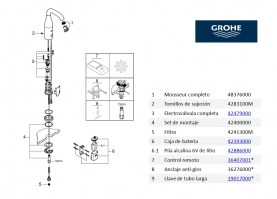 RECAMBIOS MEZCLADOR LAVABO ELECTRONICO ESSENCE E GROHE